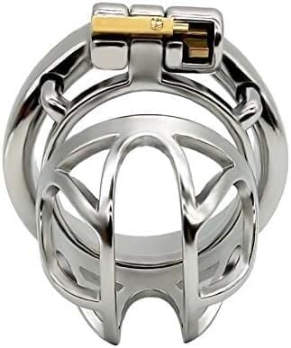 Chastity Device - Premium Steel Penis Cage with Lock, Short Design for Male Abstinence and Control(40mm Ring)