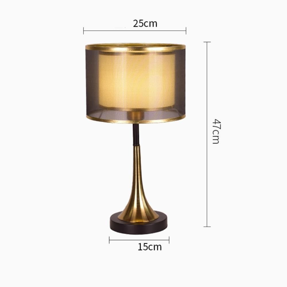 Lampada post moderna, luce notturna ambientale sul comodino della | Post moderno, paralume in tessuto, base in metallo, dimmerabile, luce notturna ambientale