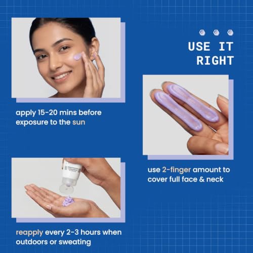 Image of DERMDOC 4% Niacinamide Ultra Violet Brightening Sunscreen with SPF 50 PA+++ Sun Protection | (20 gm Pack of 2) | | Sunblock I for Oily Skin I UV Protection | Purple Tinted