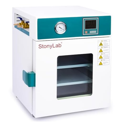 stonylab Vacuum Drying Oven, 24L/0.9 cu ft Lab Drying and Heating Oven with Vacuum Gauge and Digital Controller, CE Certified, 110V/RT+10-250℃, Stainless Steel