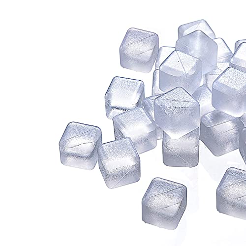 Reusable Ice Cubes For Drinks, 60 Pk, Bpa Free, Clear Refreezable Plastic Ice Cubes, Washable Fake Ice Cubes #TOP2