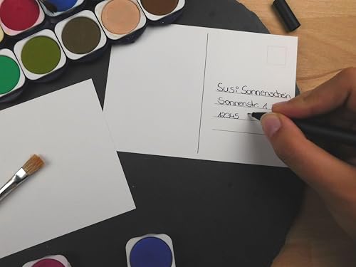 100 Blanko Postkarten weiß, DIN A6, kreatives Basteln, gestalten individueller Postkarten, hochwertiges Kunstdruckpapier (300g/m2)