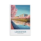 EPXZNM Vintage-Metallschild aus Blech, Leicester, England. 