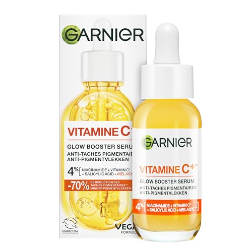 Garnier Vitamin C Serum for Face, Brightening Serum with 4% [Vitamin C + Niacinamide + Salicylic Acid], Hyperpigmentation and Dark Spot Reducer & Evens Skin Tone, 30ml