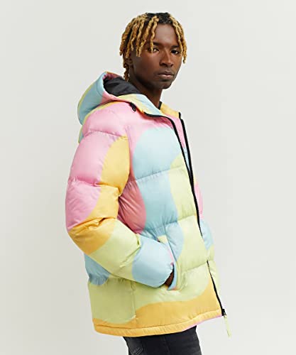 Reason Jackets For Men, Warm Insulated Travel Windbreaker, Popeye Wham Allover Print Winter Puffer Jacket (Multi 2,Size L) #TOP3