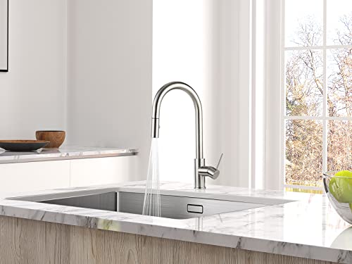 Aguastella As60Bn Brushed Nickel Kitchen Sink Faucet With Pull Down Sprayer Single Handle #TOP4