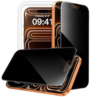 JETech 360 Degree Privacy Screen Protector for iPhone 17 Pro Max 6.9-Inch, 4-Way Anti-Spy Tempered Glass Film with Easy Installation Tool, 2-Pack