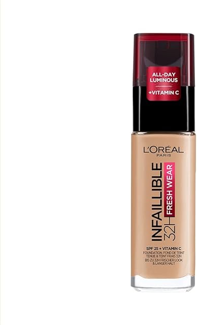 L'Oréal Paris Infaillible 24 h Fresh Wear Długotrwały kryjący podkład odporny na ścieranie, lekka formuła, SPF 25, 140 Beige Dore, 30 ml