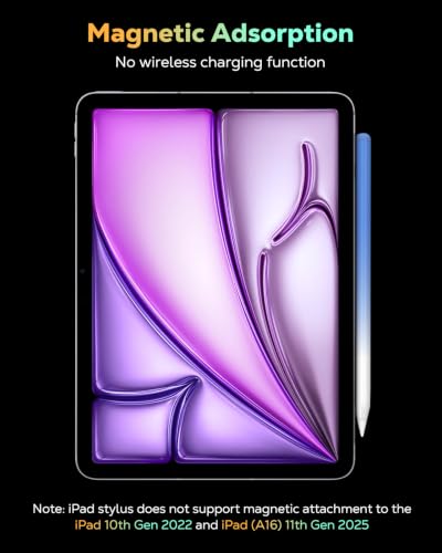 Image of MoKo Pencil for iPad(A16) 11th 10th Gen,USB-C Fast Charging,GradientWhiteBu | Stylus Pen for 2018-2026 Apple iPad 11 /10 /9 /8 /7 /6 /A16,Mini 7 /6 /5,Air M3 /M2 11 inch /13 inch /5 /4 /3,Pro M4 13 inch /12.9 inch /11 inchTilt Sensitivity