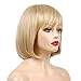 BLONDE UNICORN Blonde Bob Wig with Bangs Straight Human Hair Wigs for Women Daily Use