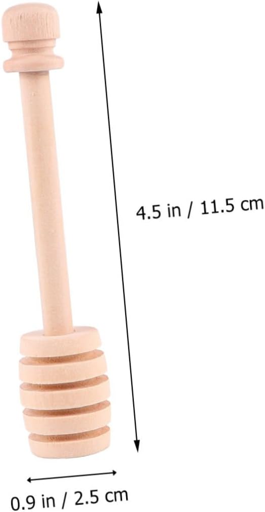 24pcs Wooden Honey Dippers Stirrer Sticks Syrup Stirrer for Honey Pot Easy Clean Multi-purpose