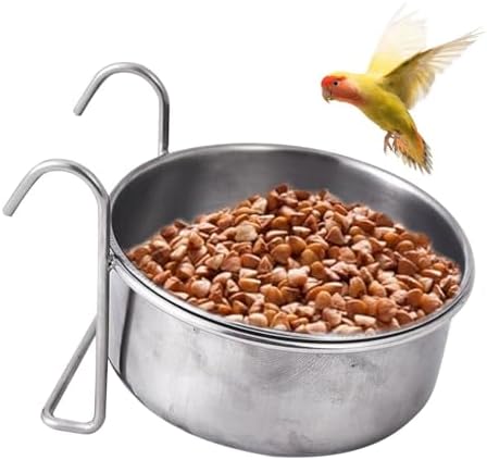 Cuencos para Pájaros Acero Inoxidable Antiderrames Colgante