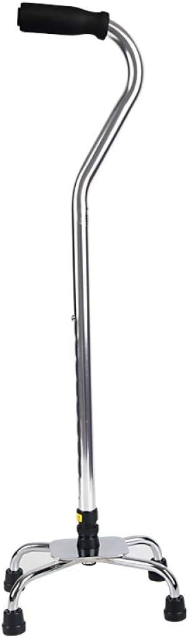 Walking Stick Four Feet Aluminum Alloy Cane Old Man Non-Slip Elderly Walker Basket Telesheight Adjustable Crutch