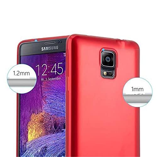 Cadorabo Case Compatible With Samsung Galaxy Note 4 In Metallic Red - Shockproof And Scratch Resistant Tpu Silicone Cover - Ultra Slim Protective Gel Shell Bumper Back Skin #TOP5