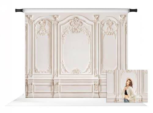 Toile de fond murale vintage blanche Kate à texture effet matière