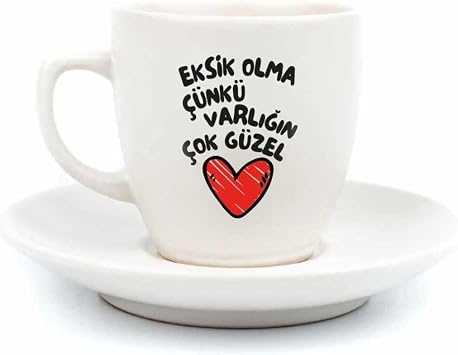 DONT MISS THE COAT DESIGN Because Your Presence Is Very Beautiful Cream Turkish Coffee Cup - Gift Ceramic Turkish Coffee Cup