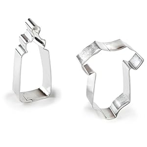 Bakerpan Stainless Steel Cookie Cutter Baby Bottle & Bodysuit Set, Baby Shower Cookie Cutters