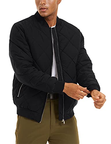 EKLENTSON Men's Bomber Jacket with Zip Pockets