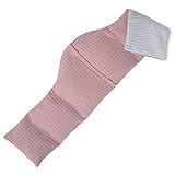 Amilian Kirschkernkissen ca. 75 x 15cm Wärmekissen Wärmekompresse Körnerkissen Kirschkernsack Kirschkern Kissen für Kinder Erwachsene ideal als Massagekissen Kältekissen Waffel Grau Altrosa