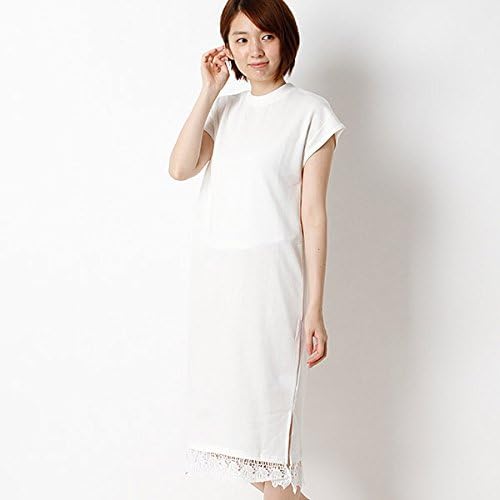 Amazon Co Jp イーハイフンワールドギャラリー E Hyphen World Gallery Ns レースミニ裏毛ワンピース 101オフホワイト F 服 ファッション小物