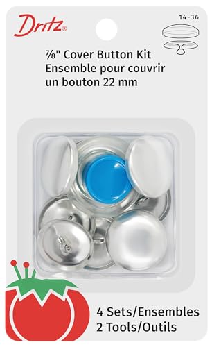 Dritz 14-36 Cover Button Kit with Tools, Size 36 - 7/8-Inch, 4-Piece