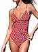 CUPSHE Women's Shirring Design V-Neck Low Back One Piece Swimsuit
