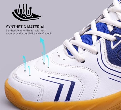 Vector X Men's Ultimax Badminton/Tennis Shoes White White-Blue - Image 3