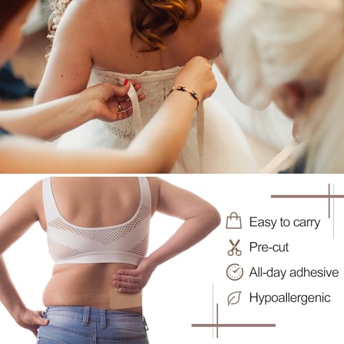 Geiserailie 50 Pcs Tummy Lift Tape Waterproof Tummy Lifting Tape Body Control Precut Adhesive Strips for Women Saggy Loose Skin Flat Stomach Back Fat Belly(Rectangle)2