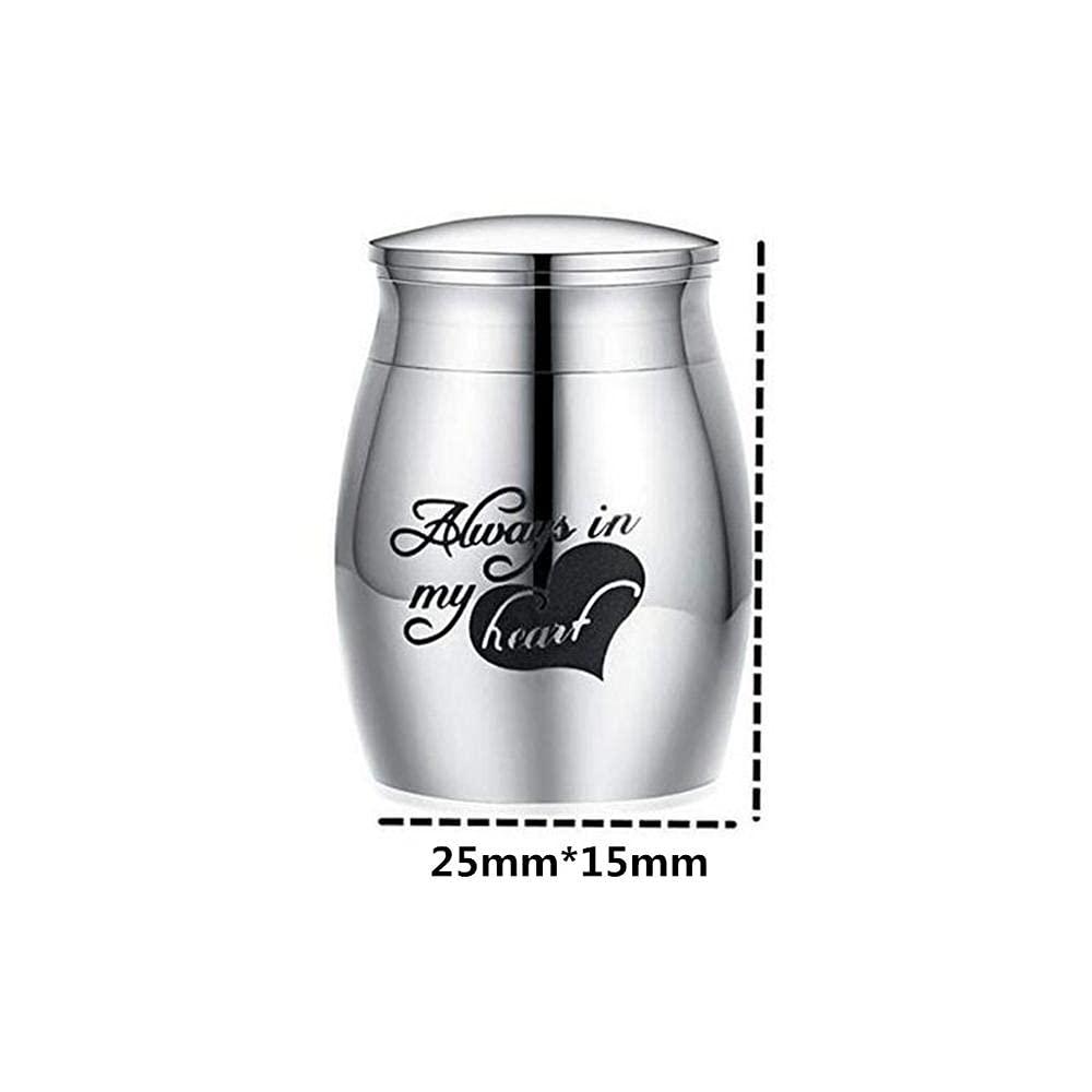 Urna Cremazionale In Acciaio Inox Per Ceneri Umane O Animali – XL 25 Cm, Base In Marmo, Per Memoriale Da Giardino