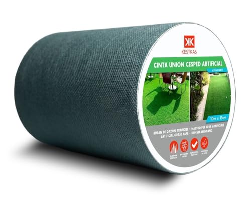 KESTKAS Cinta para Césped Artificial 15cm x 10m Cinta Union Cesped Artificial Fijación - Exterior...