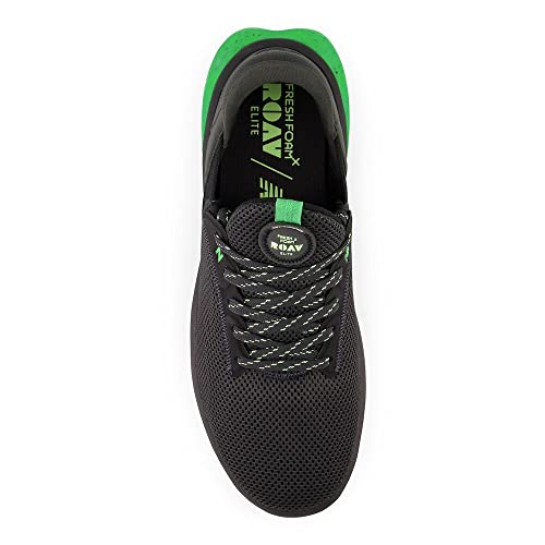 New Balance Men's Fresh Foam X Roav Elite V1 Running Shoe, Blacktop/Green, 11 M
