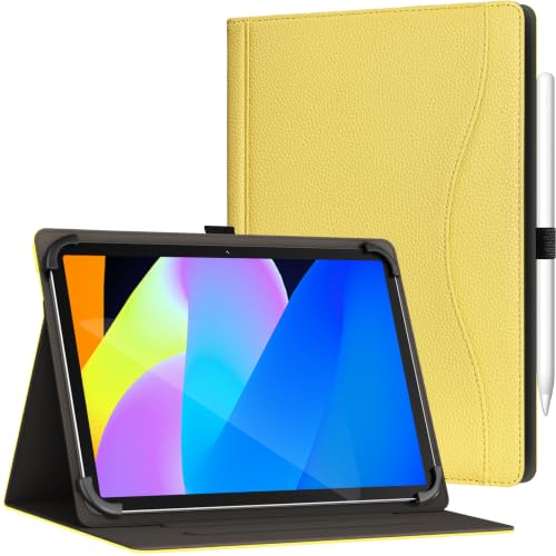 Coque tablette 10.1 pouces étui jaune au design épuré