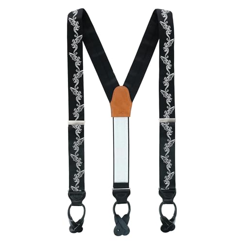 Set de tirantes y mancuernillas de seda y latón para hombre miniatura 2