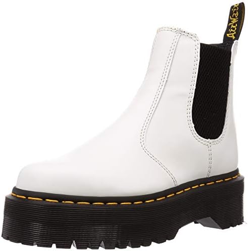 Dr. Martens Women's 2976 Quad Chelsea Boots, White, 8 Medium US