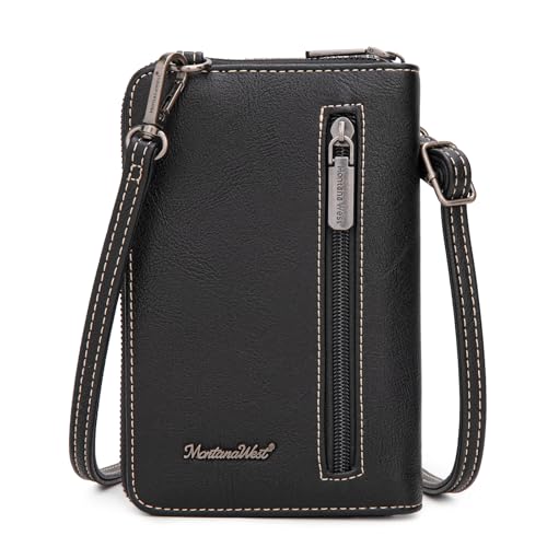 Image of Montana West Western Crossbody Phone Wallet for Women RFID Blocking Wallet Purse with Cash Slots & Zipper Pocket