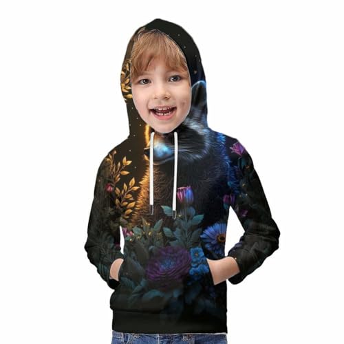Sweat à capuche ado Fantasy Raccoon pull confortable 3D mixte