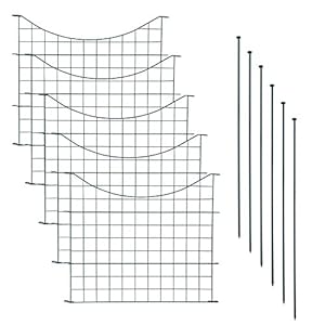 ESTEXO Vijverhek, tuinhek, 11-delige set, omheining, vijver, 5 hekelementen, rasterhek, antraciet, gaas, insteekhek…
