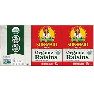 Sun-Maid Organic California Sun-Dried Raisins – (72 Pack) 1 oz Snack-Size Box – Organic Dried Fruit Snack for Lunches, Snacks, and Natural Sweeteners