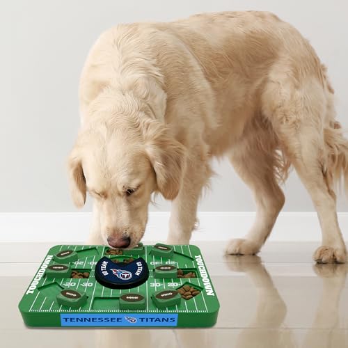 Image of Pets First NFL Tennessee Titans Large Puzzle Toy for Dogs, Slow Feeder Board for Pets, New Bigger Size, Interactive Doggie Treat Toy