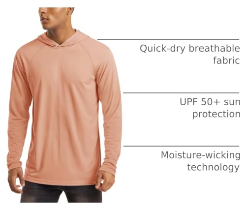 Image of MAGCOMSEN Men's Hooded UPF 50+ Sun Protection T Shirts Long Sleeve Athletic Fishing Shirts Rash Guards