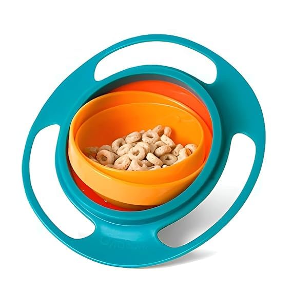 MAKE A WISH Gyro Bowl for Toddlers-Baby Magic Bowl-360 Rotating for Kids Age 1 to 3 Years- Non Spill Resistant Bowls for Toddlers with Lid and Rotations, Container Mess Free Snack Bowls,Random Color-picture-17