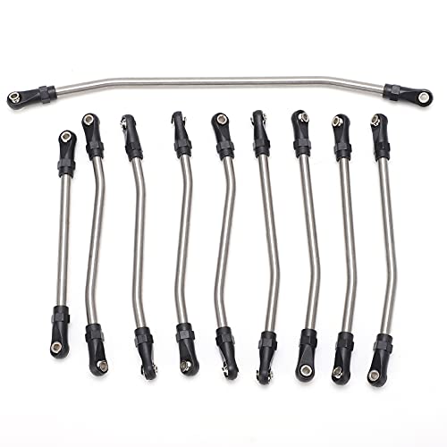 Culnflun RC Link Rod, 10pcs Stainless Steel Link Rod Rust Proof Performance Upgrade, for Axial Wraith 90018 90020 90031 90045 90056 1/10 RC Car