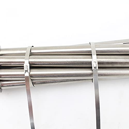 Fascette 100 PZ 7.9 * 100/200/250/300/350/400/500/600mm Fascette in Metallo in Acciaio Inox Cravatte Cinghie di Scarico Tubo di Induzione Fascette Cavi(7.9mmx500mm)