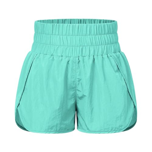 Youth Kids Girls Athletic Shorts Basketball Sport Workout Quick-Dry Short Pants Sweatpants Solid High Waist Bottoms