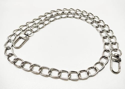 Tia Premium Purse Shoulder Bag Chain Strap Handle, Handbag Purse Chain Replacement, Purse, Clutch Making, Decoration & DIY (1, Silver Steel Chain10mm-60CM)