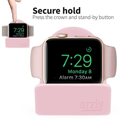 Orzly Compact Stand Designed For Apple Watch - Nightstand Mode Compatible - Integrated Cable Management Slot (For Series 4 Series 3 Series 2 Series 1-38Mm 42Mm 40Mm 44Mm) - Pink #TOP4