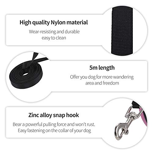Nishore Trela retrátil para cães Trela de caminhada para animais de estimação com alça antiderrapant