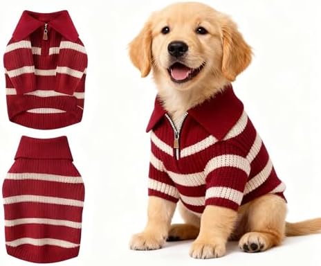 Small Dog Sweater with Zi...