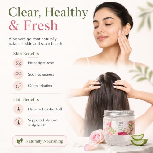 Image of THE HRITU CONCEPT Tri-Tattva Aloe Vera Gel with Rose & Coconut 200ml | Multipurpose Face, Body & Hair Gel, Hydrating & Lightweight Moisturizer, Non-Sticky, For Women & Men