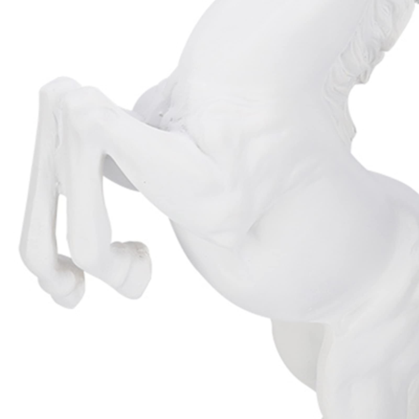 Statua di Cavallo in Piedi, Scultura di Cavallo in Resina Stile Eruope, Decorazione da Scrivania per la Casa, Ornamento per Fotografie(bs-020 bianco)